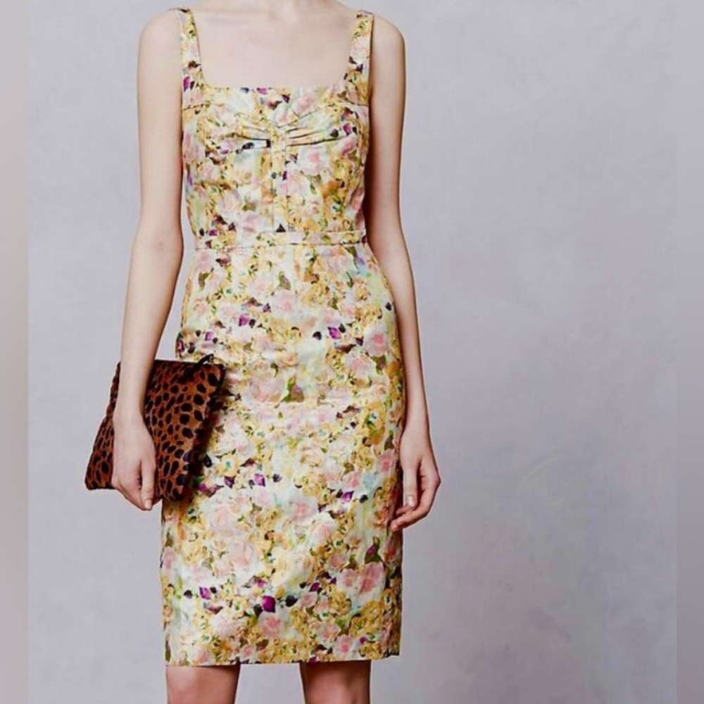 leifsdottir Yellow Floral Midi Dress